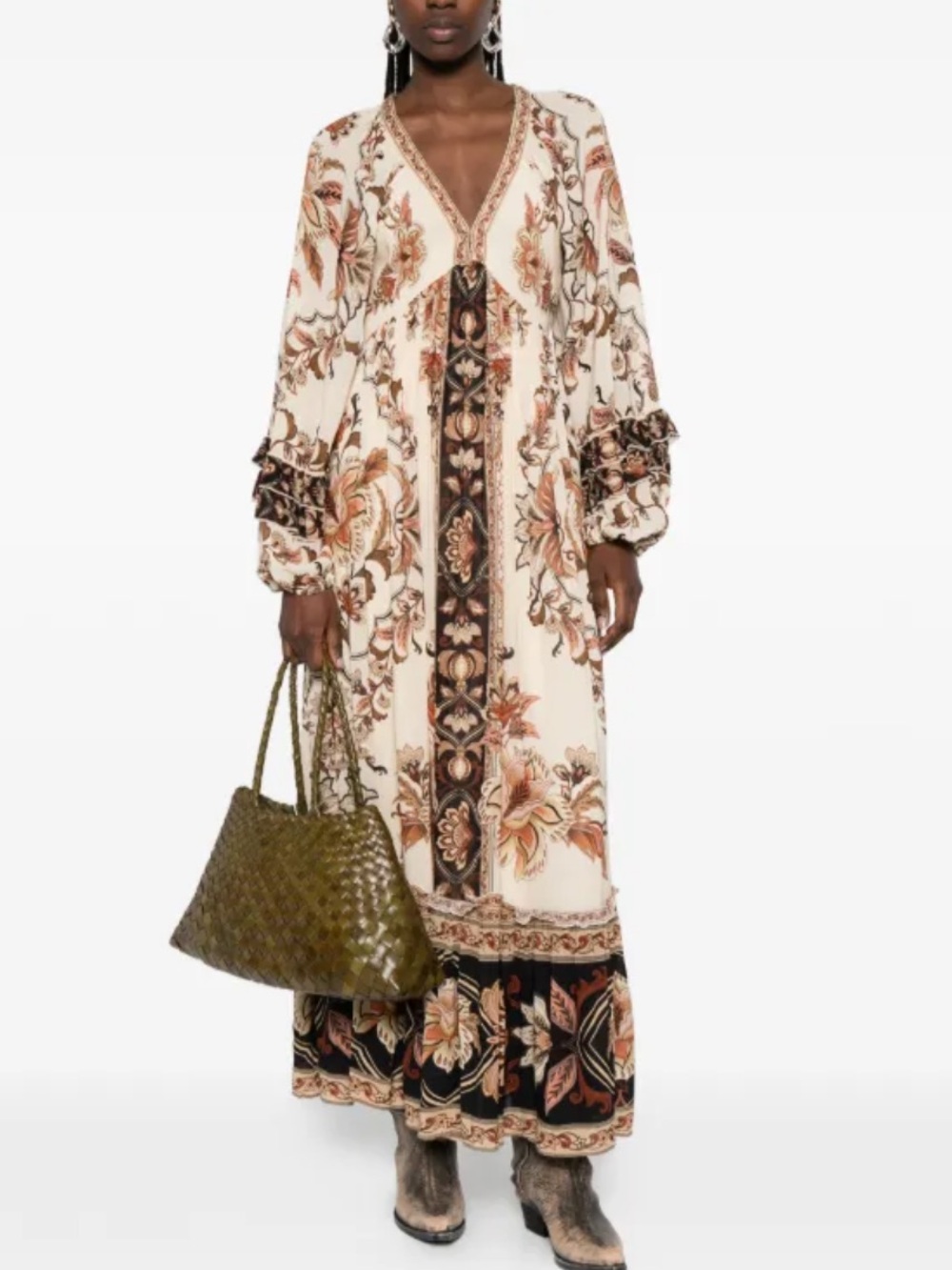 FARM Rio - majestic garden ruffled maxi dress